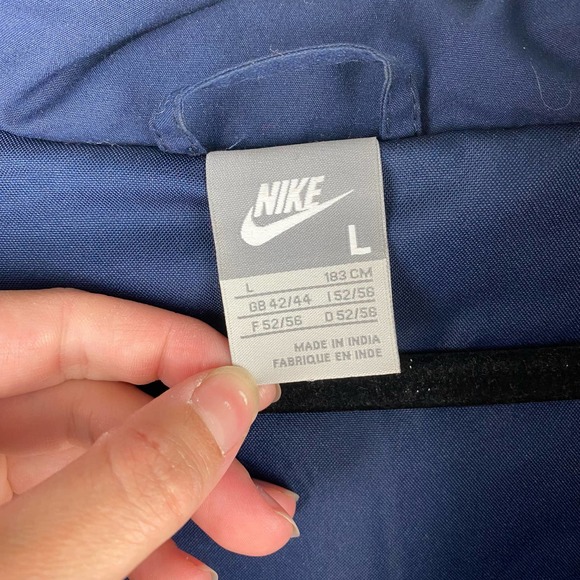 Vintage Nike Swoosh Navy Puffer Coat Size L - Picture 4 of 6